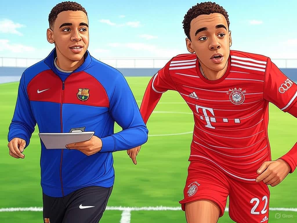 découvrez comment le fc barcelone met en place une stratégie audacieuse pour le mercato, tout en explorant la rivalité grandissante entre le psg et le bayern munich, déclenchée par l'ascension de musiala. analyse des enjeux et des implications pour l'avenir du football européen.